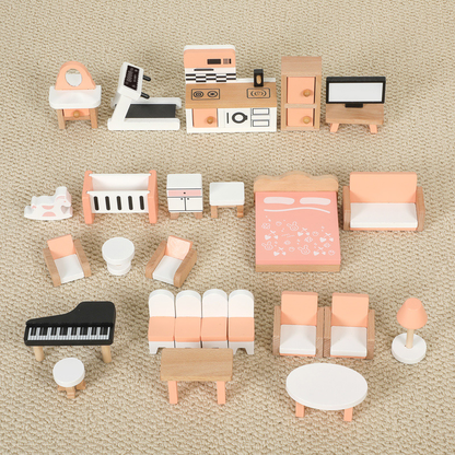 Simulated DIY wooden three-story princess villa