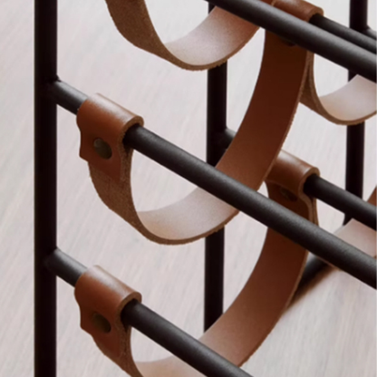 Modern style leather wine rack