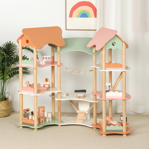 Simulated DIY wooden three-story princess villa