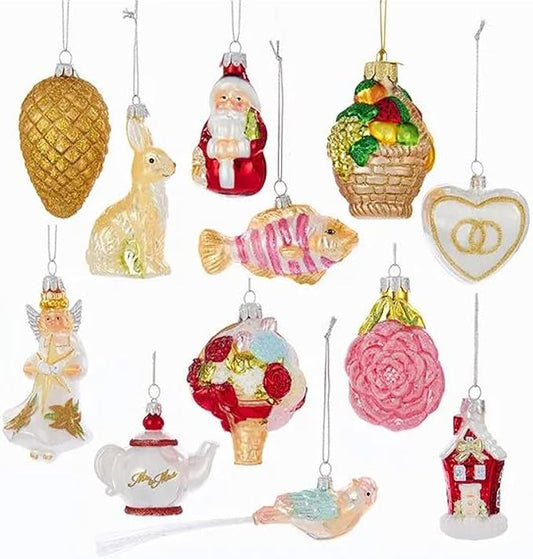 Kurt Adler Noble Gems Wedding Ornament (Set of 12), 2.75"-4"