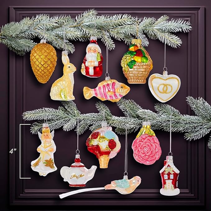 Kurt Adler Noble Gems Wedding Ornament (Set of 12), 2.75"-4"
