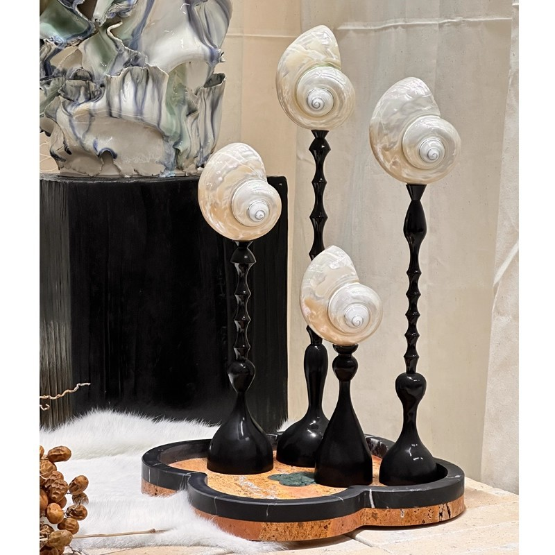 French vintage style moon shell ornament