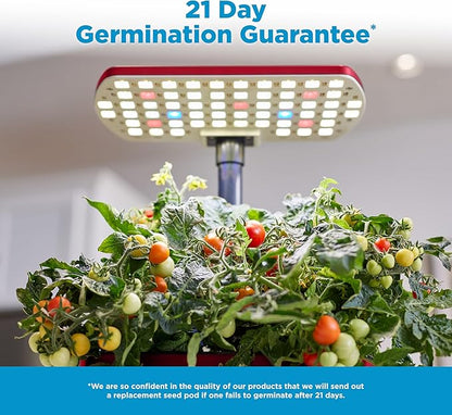 Harvest Lite in Cherry Red, Soil-Free Indoor Hydroponic Garden with LED Grow Light for Year-Round Gardening of up to 6 Herbs and Vegetables