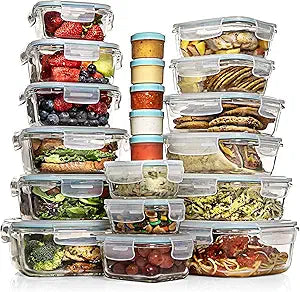 35 Pc Set Glass Food Storage Containers