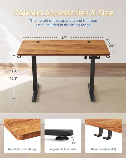 Desk, 48 x 24 Inches Stand Up Desk