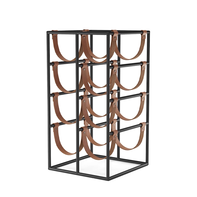 Modern style leather wine rack