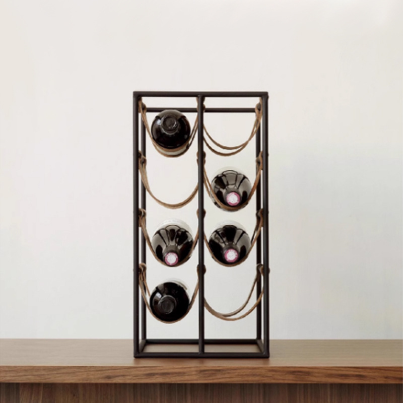 Modern style leather wine rack