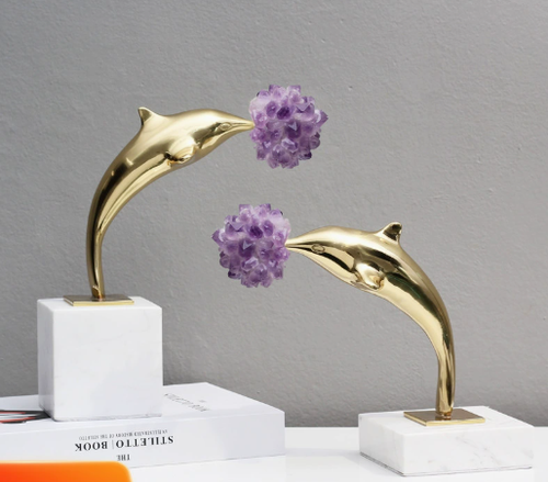 Amethyst Dolphin Ornament